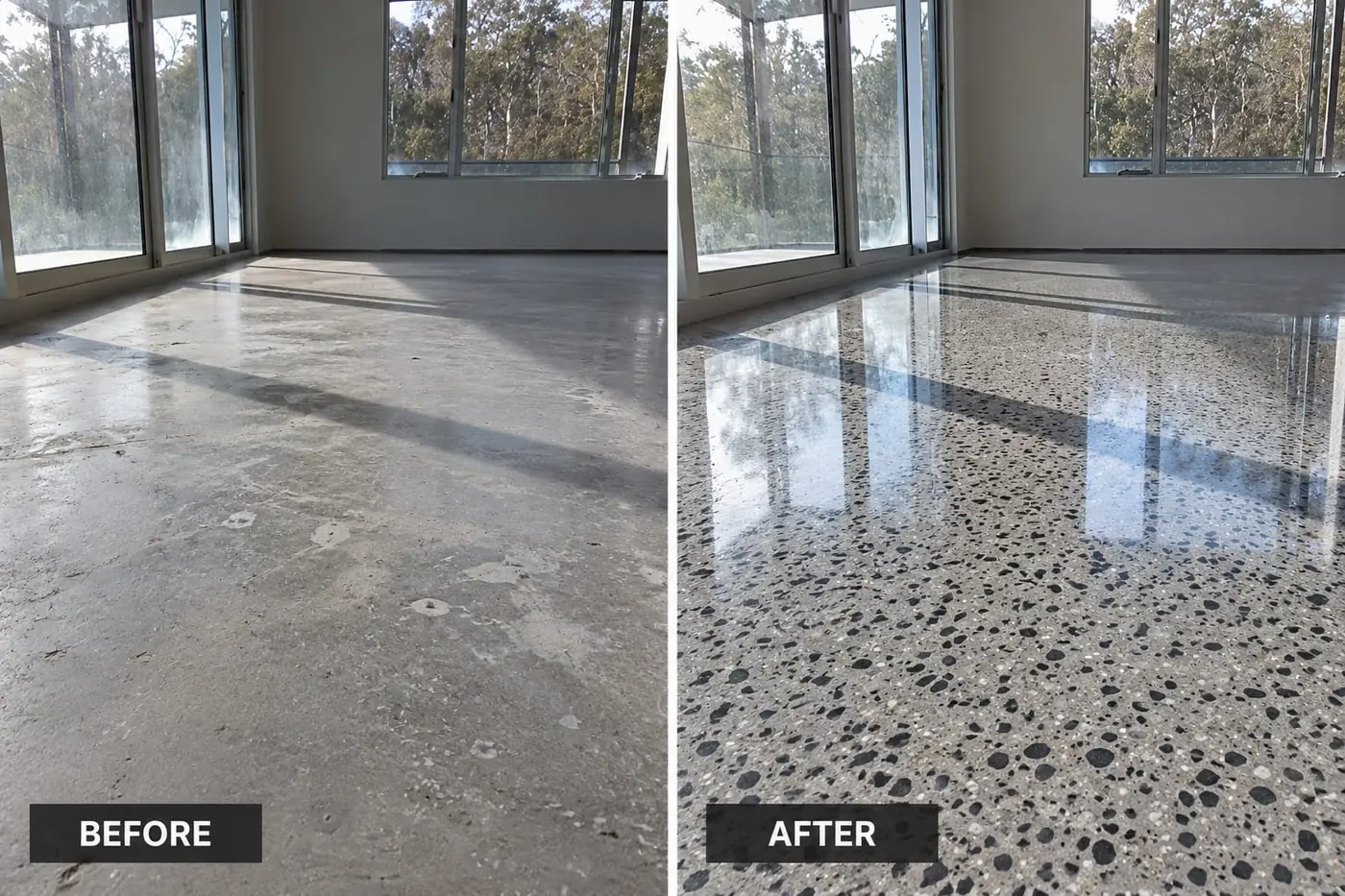 Our Darwin crew grinding a concrete floor