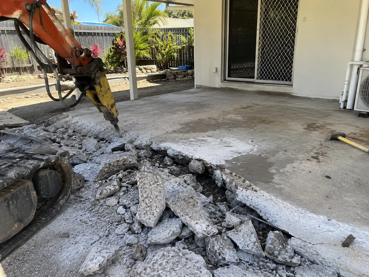 Our Darwin crew removing an old concrete slab